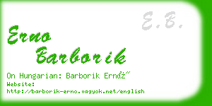 erno barborik business card